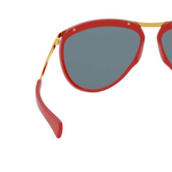 NEW RAY BAN RB 2219 OLYMPIAN AVIATOR 1243/R5 Polished Red-Gold/Blue 59mm - Picture 7 of 10